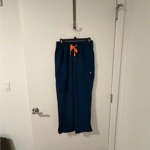 Figs Navy Blue Pants with Orange Tie
